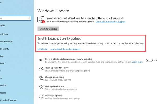 How to sign up for Windows 10 ESU, now rolling out