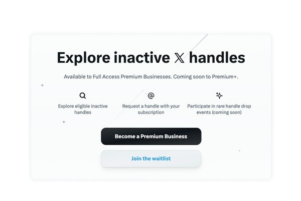 X Launches Marketplace for Inactive Handles