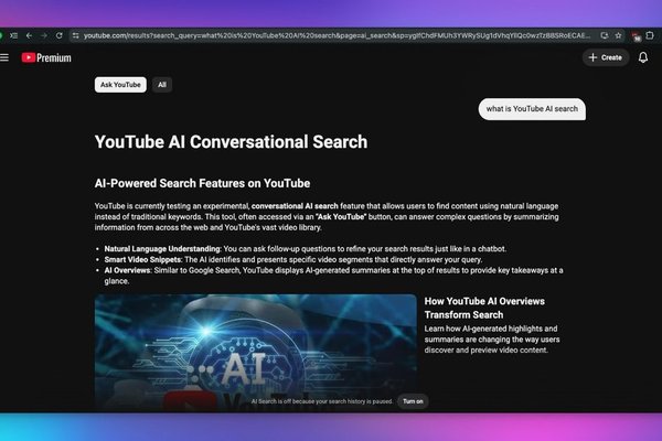 YouTube is turning into an answer engine with a new conversational search feature