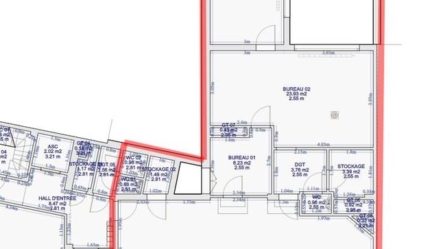 Plan du local rue Ferrer, Charleroi