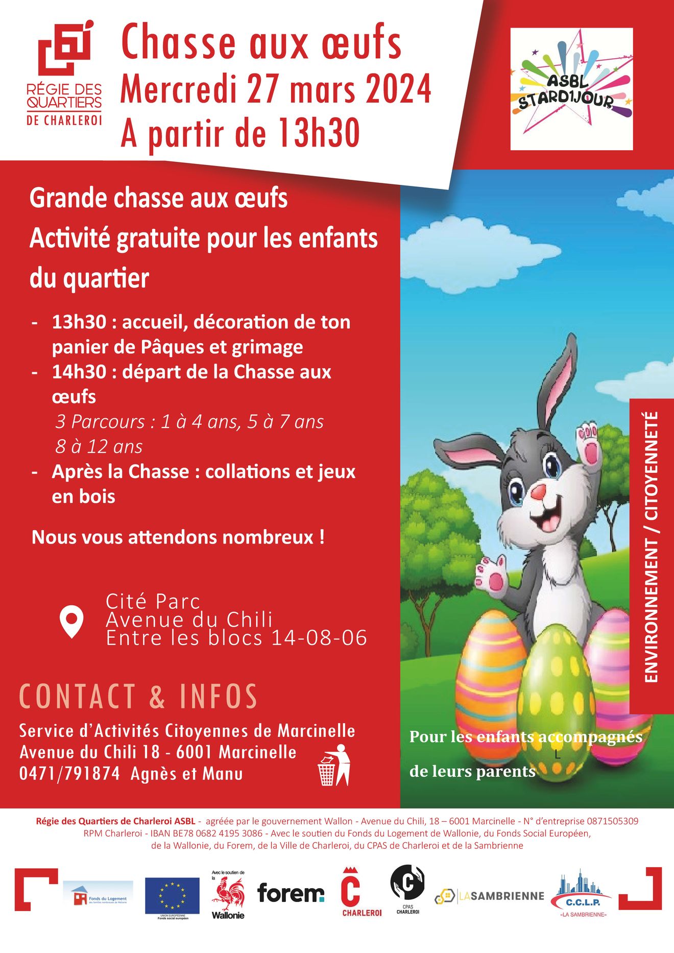 chasse aux oeufs Marcinelle