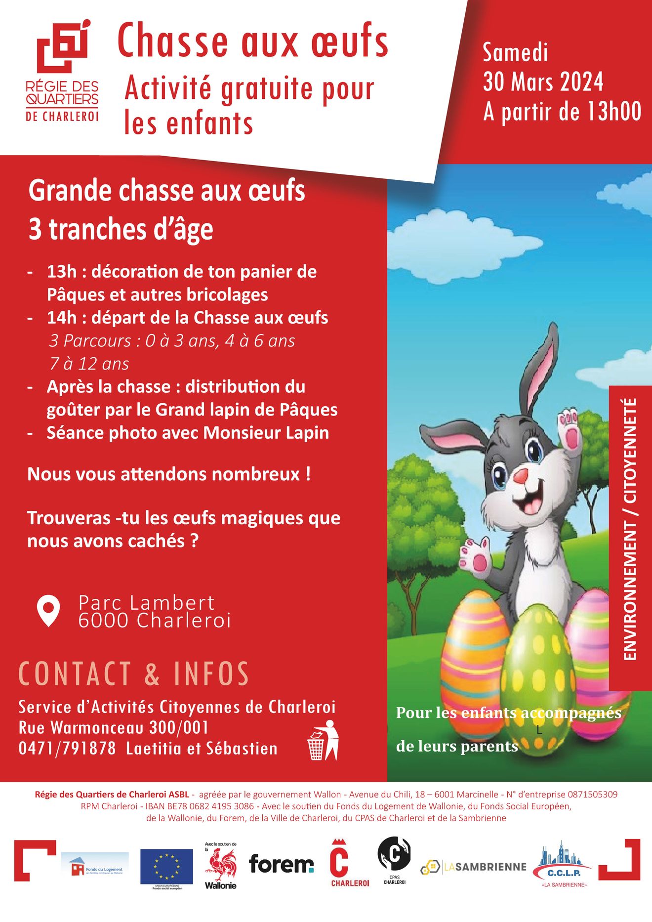 chasse aux oeufs charleroi 