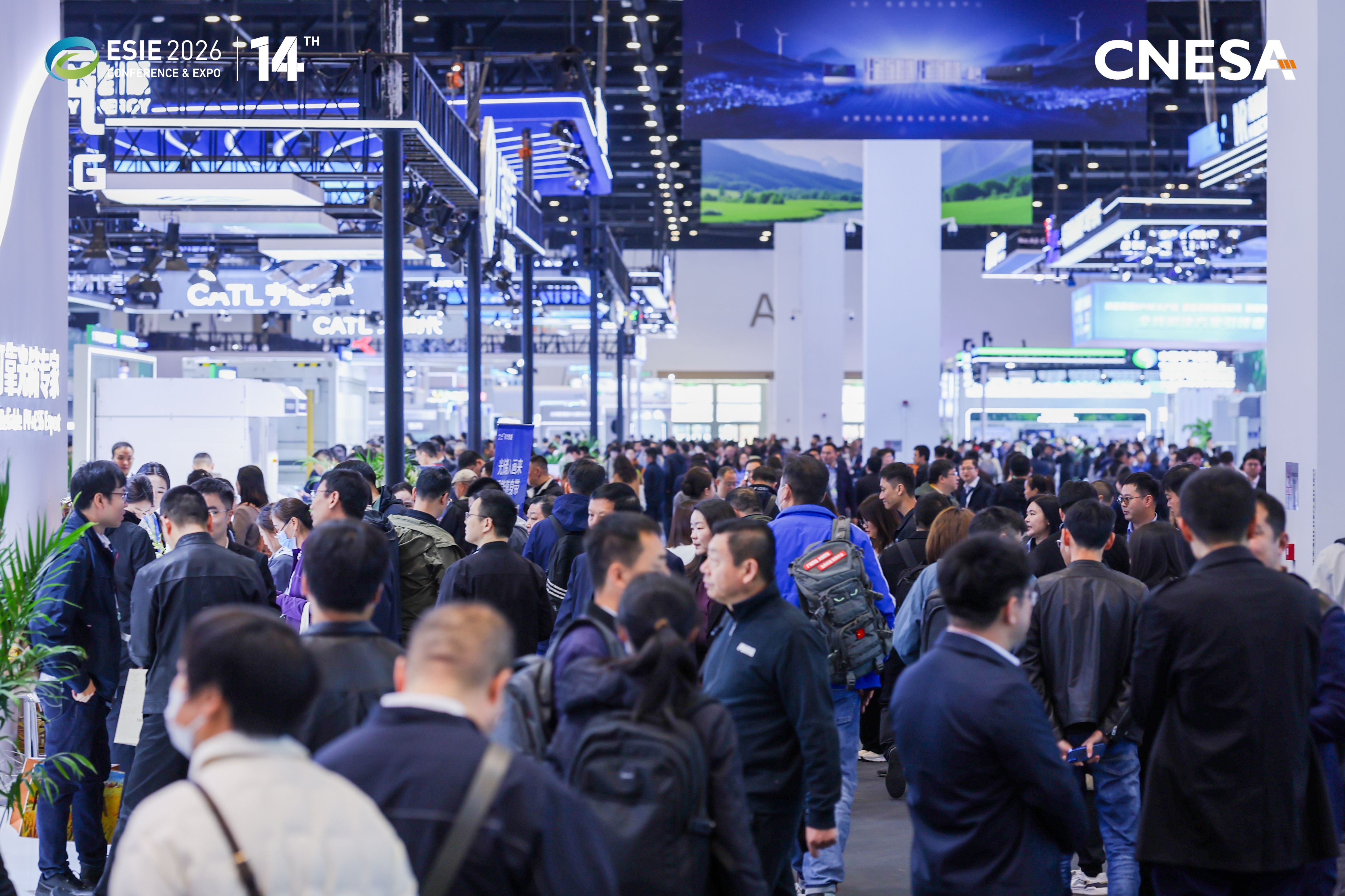 ESIE exhibition floor with energy storage companies and professional visitors