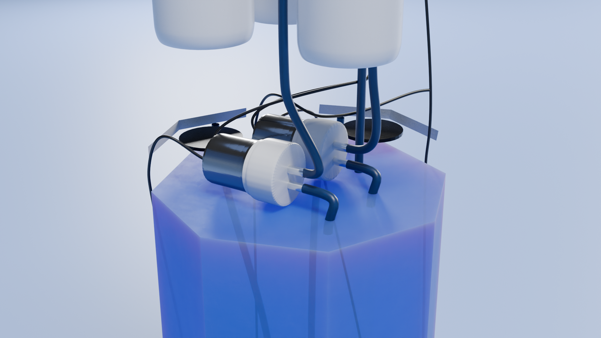 Two DC Pumps, one per sprout