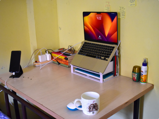 AFTER — same desk with the prototype