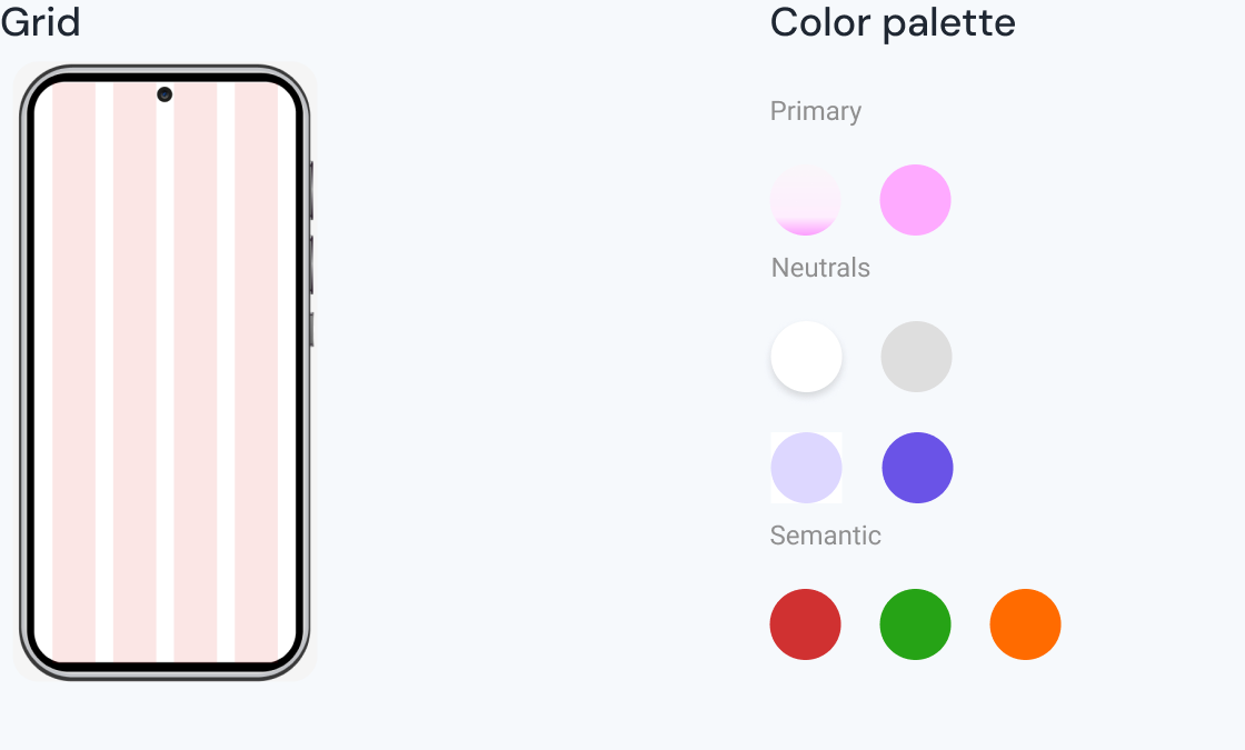 Color palette and grid system