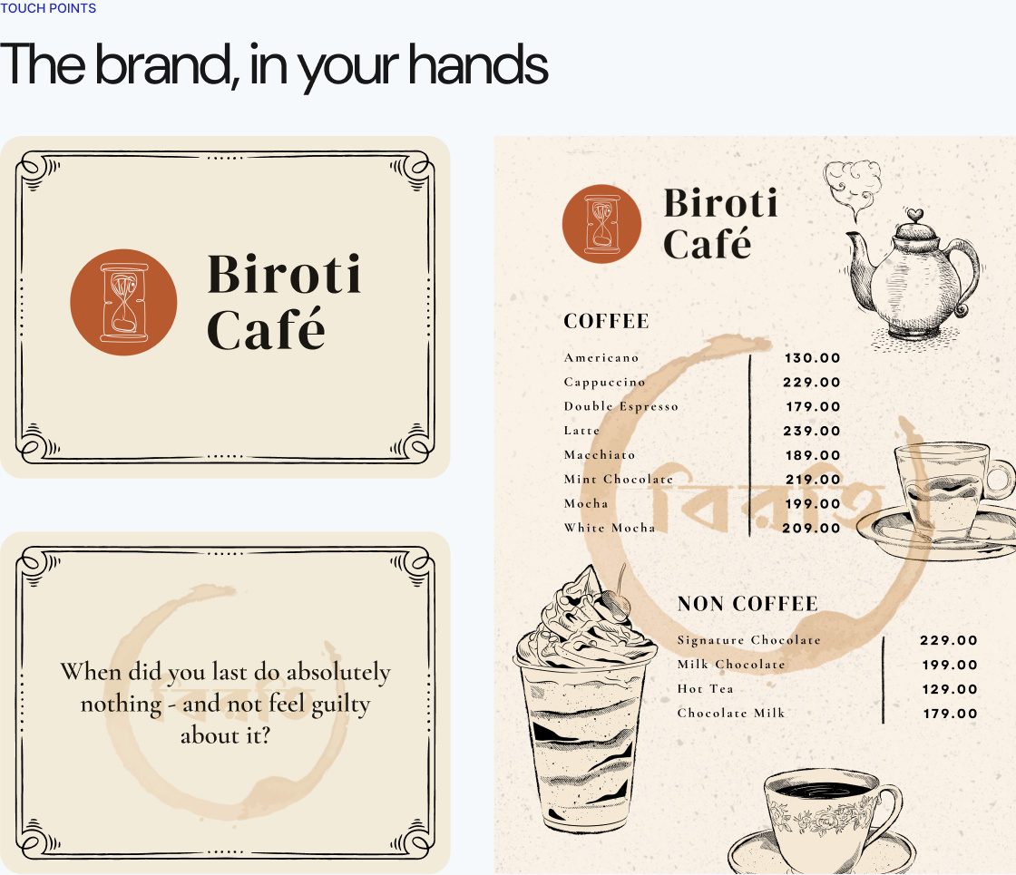 Touch points — the brand, in your hands.