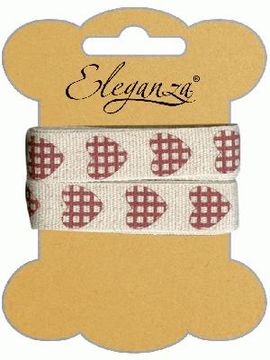 Eleganza Craft Gingham Hearts x 6 - Ribbons