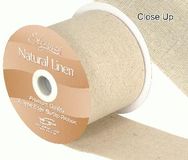 Eleganza Natural Linen Frayed Edge 70mm x 10m Natural No.02 - Ribbons