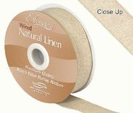 Eleganza Natural Linen Wired Edge 32mm x 10m Natural No.02 - Ribbons