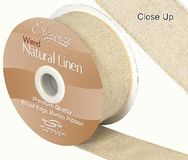 Eleganza Natural Linen Wired Edge 50mm x 10m Natural No.02 - Ribbons