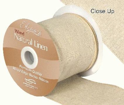 Eleganza Natural Linen Wired Edge 100mm x 10m Natural No.02 - Ribbons