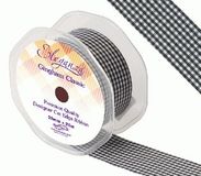 Eleganza Gingham Classic 38mm x 25m Black No.20 - Ribbons