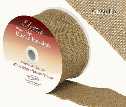 Eleganza Wired Rustic Hessian 70mm x 9.1m Natural No.02 - Ribbons