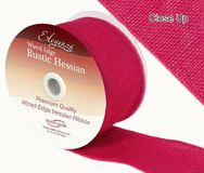 Eleganza Wired Rustic Hessian 70mm x 9.1m Fuchsia No.28 - Ribbons
