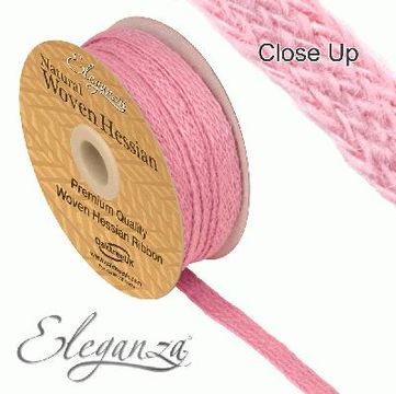 Eleganza Woven Hessian 10mm x 10m Lt. Pink No.21 - Ribbons