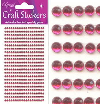 Eleganza Craft Stickers 3mm 418 gems Hot Pink No.34 - Craft