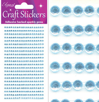 Eleganza Craft Stickers 3mm 418 gems Pearl Blue No.25 - Craft