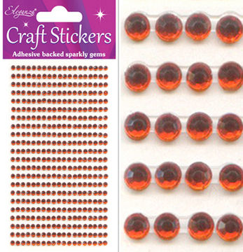 Eleganza Craft Stickers 3mm 418 gems Red No.16 - Craft