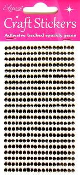 Eleganza Craft Stickers 3mm 418 gems Black No.20 - Craft