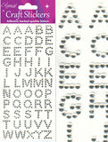 Eleganza Craft Stickers Alphabet Clear/Silver No.43 - Craft