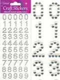 Eleganza Craft Stickers Numbers Clear/Silver No.43 - Craft