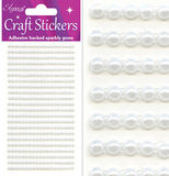 Eleganza Craft Stickers 3mm x 418 Pearls White No.01 - Craft