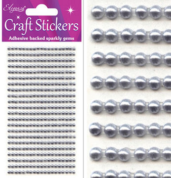 Eleganza Craft Stickers 3mm x 418 Pearls Silver No.24 - Craft