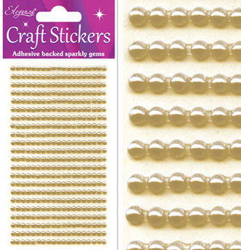 Eleganza Craft Stickers 3mm x 418 Pearls Gold No.35 - Craft