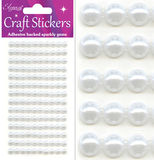 Eleganza Craft Stickers 6mm x 140 Pearls White No.01 - Craft