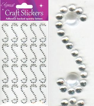 Eleganza Craft Stickers Diamond/Pearl Scroll x 20pcs - Craft