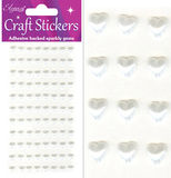 Eleganza Craft Stickers 6mm x 88 Pearl Hearts White No.01 - Craft