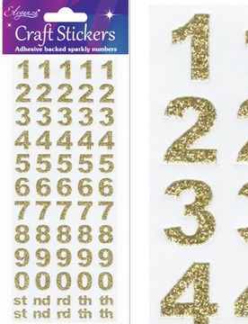 Eleganza Craft Stickers Bold Number Set Gold No.65 - Craft