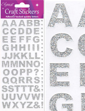 Eleganza Craft Stickers Bold Alphabet Set Silver No.66 - Craft