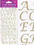 Eleganza Craft Stickers Stylised Alphabet Set Gold No.65 - Craft