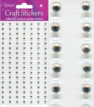 Eleganza Craft Stickers 4mm Diamond/Pearl x 238pcs - Craft