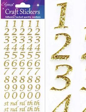 Stylised Numbers Gold - Craft