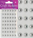 Eleganza Craft Stickers Sun Diamante Clear/Silver No.43 - Craft