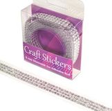 Eleganza Craft Sticker Adhesive Roll 3 row Diamante 1m Clear/silver No.43 - Craft