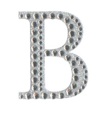 Eleganza Craft Stickers 50mm Letter B with Diamante Iridescent No.42 - Craft