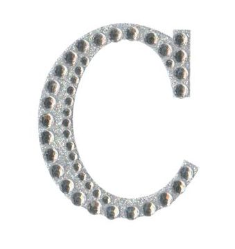 Eleganza Craft Stickers 50mm Letter C with Diamante Iridescent No.42 - Craft