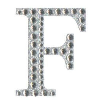 Eleganza Craft Stickers 50mm Letter F with Diamante Iridescent No.42 - Craft