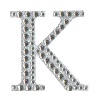 Eleganza Craft Stickers 50mm Letter K with Diamante Iridescent No.42 - Craft