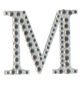 Eleganza Craft Stickers 50mm Letter M with Diamante Iridescent No.42 - Craft