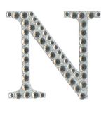 Eleganza Craft Stickers 50mm Letter N with Diamante Iridescent No.42 - Craft