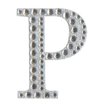 Eleganza Craft Stickers 50mm Letter P with Diamante Iridescent No.42 - Craft