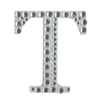 Eleganza Craft Stickers 50mm Letter T with Diamante Iridescent No.42 - Craft