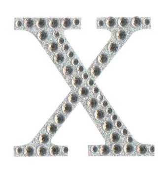 Eleganza Craft Stickers 50mm Letter X with Diamante Iridescent No.42 - Craft