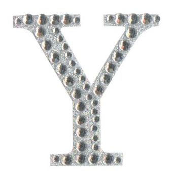 Eleganza Craft Stickers 50mm Letter Y with Diamante Iridescent No.42 - Craft