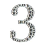 Eleganza Craft Stickers 50mm Number 3 with Diamante Iridescent No.42 - Craft